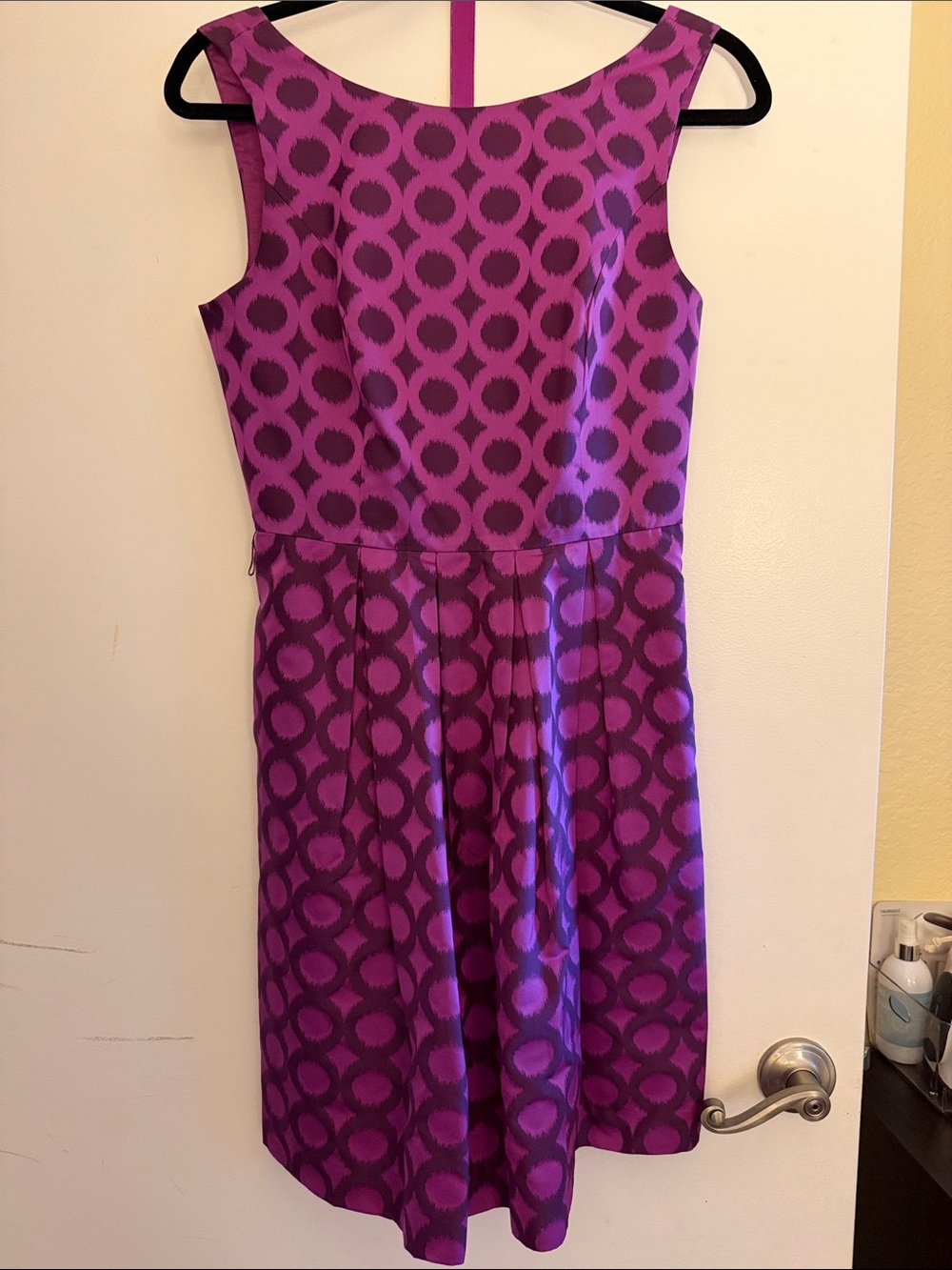 Trina Turk Purple Circle-Print Sleeveless Midi Dress
